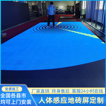 LED high-definition full-color floor tile screen P3 91 energy-saving waterproof indoor and outdoor human interaction 3D sensing touch floor tile screen