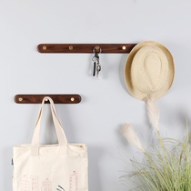 Brass adhesive hook a long row of porch clothes hangers wall-free Nordic solid wood hooks