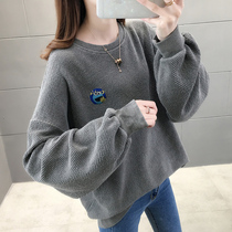 Sweatshirt Womens loose Korean version 2022 Spring new round collar Lazy Wind long sleeve blouse Chains Spring and Autumn Thin Spring