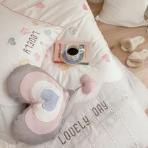 60 long staple cotton pink princess wind bed set of four girls heart love embroidery cotton sheets cotton quilt cover