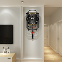 New Chinese personality fashion clock clock living room modern simple atmosphere Chinese style home creative silent hanging watch