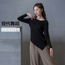 Modern dance practice clothes Adult irregular tops Body training clothing Long-sleeved ballet classical dance yoga clothes