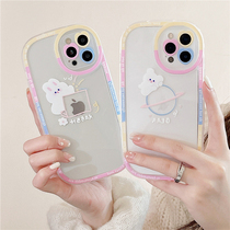 lizzardhill cute rabbit transparent apply Apple 13promax mobile phone shell new iphone11 adolescent girl 12pro silicone iphox xr