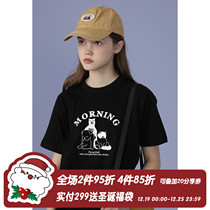 square houlest homemade illustration niche design ins cotton short sleeve couple T-shirt 2021 summer New