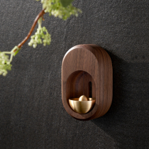 Suction Door Style Wind Bell Solid Wood Day Department Brief hand-in-hand Refrigerator Entrance Bronze Bell Pan Small Creative to heal Joes gift