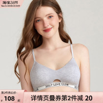 Curious Lady No Steel Ring Breathable Hollowed-out Sports Bra Suit Female Underwear Expleted Breast small and thin Girl Triangle Cup