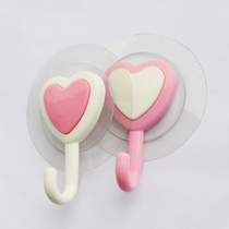 Sucker viscose waterproof non-marking wedding love suction cup adhesive hook door behind clothes wall hanging clothes hook strong hook
