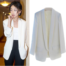 Lady suit jacket overalls spring Korean version loose 2021 Spring and autumn new net red 100 hitch a small western suit blouse