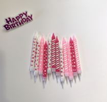 Korean in color wave dots birthday candle for kids party fresh letters cute birthday candle