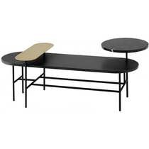 Nordic light luxury combined solid wood coffee table iron simple creative marble living room ins Wind casual coffee table