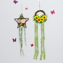 Living Room Wall Decoration Simulation Green Plant Pendant Restaurant Wall Rattan wall Wall-mounted Wall Decoration Creative Plant Hanging Decoration