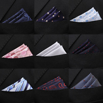 Mens suit pocket small square scarf wedding pocket towel suit handkerchief black blue pattern accessories chest towel