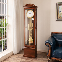 European mechanical landing clock modern living room solid wooden clock American simple seat clock German Hemler decorative clock