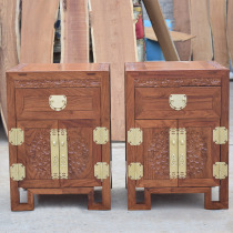 New Chinese solid wood bedside cabinet lockers rosewood mahogany hedgehog rosewood furniture old elm bedroom storage cabinet