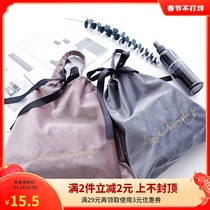 Velvet embroidery storage bag small cloth bag drawstring bag mobile phone makeup travel bag dust-proof hanging bag
