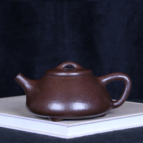 Taiwan reflow old teapot Yixing purple sand famous master Gu Jingzhou handmade coarse sand purple mud smelting stone ladle pot