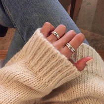 Suit beauty Xinzi with ring whole body sterling silver closed ring female personality Korean exquisite aperture ring