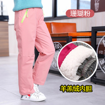 simboo walking outdoor childrens assault pants for boys and girls plus velvet padded ski pants windproof and warm lamb velvet pants