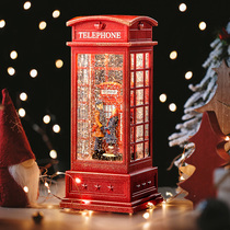 Valentines Day Snowflake Water Crystal Ball Music Box Christmas Pendulum phone Pavilion Eight soundbox Little Night Lights lovers Birthday Gifts