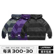 LAPRIMA 201AW STRIPES HOODED striped sweatshirt batik with a cap weight