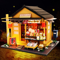 Japanese grocery store Music box Music box Sky City handmade wooden diy creative birthday gift for girls