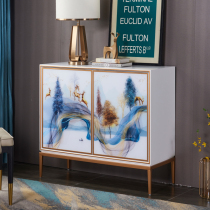 New Chinese sideboard post-modern light luxury style hand painted porch shoe cabinet living room entrance door into the house partition decoration cabinet