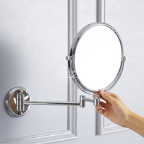 Butterfly pottery new 6-inch bathroom pure copper beauty mirror folding telescopic hanging mirror vanity mirror vanity mirror