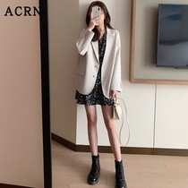 Suit Jacket Woman 2022 New Fried Street Net Red Casual Western Suit Suit Sexy Broken Flowers V collar with undercoat dress