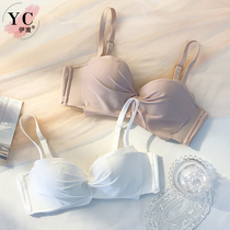 summer seamless underwear women's small chest push up wireless young women's sensual bra white bra set