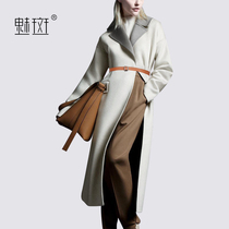 Charm spot 2021 spring fashion coat womens loose wool double-sided coat medium and long temperament coat