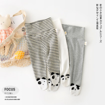 Baby leggings 2021 autumn baby cotton pants pp pants high waist Belly Belly pants 6 months baby pantyhose 3