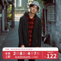 GXG mens mall same casual fashion black long windbreaker #181208058