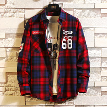 2020 new plaid shirt male spring and autumn Korean version long sleeve shirt for young man handsome and trendy mens jacket jacket