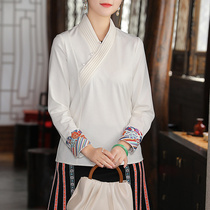 Ancient style women dress Han clothing to Chinese Zen Chinese meditation Retro Young Young Young Young Tea Clothes Improved Tangwear