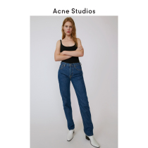 Acne Studios womens dark blue cotton high waist straight jeans casual trousers A00024-838