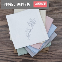 Handkerchief handkerchief pure cotton ladies carry-on figure custom sweat wiping Chinese style small square towel sweat-absorbing square lotus