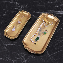 European brass tray ornaments home jewelry home jewelry creative living room storage rectangular thick copper plate