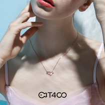 T400 sterling silver necklace female 2021 new summer wild choker light luxury niche rose gold pendant design sense