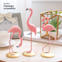 Flamingo small ornaments Nordic home decorations ins Girl heart room decoration Living room wine cabinet desktop decoration