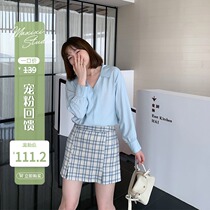 (Pet powder feedback 20% off snap up as low as 111 2 yuan)Wild V-neck solid color shirt womens spring loose