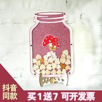 Pink Net red signature wedding ceremony birthday annual meeting fingerprint arrangement props love sign in wood chip creative tree Blue