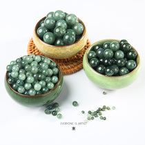 Oil green jade jade beads loose beads natural a goods ice type diy hand woven Jade beaded bracelet material wholesale