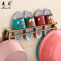 Punch-free space aluminum bathroom shoe rack toilet storage rack bathroom storage rack foot wash basin drain shoe support shoe rack