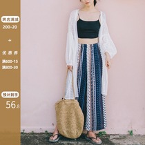 Thai pants female Sanya travel wide-leg pants with a sense of weight thin Western style Chiffon small bohemian beach pants