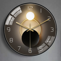Creative Light Shadow Geometry Clock Hanging Clock Living Room Home Fashion Light Lavish Hanging Wall Restaurant Clock Silent Bedroom Hanging Watch
