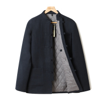Winter-medium-sized senior man Tang-dressed linen coat loose large yard thickened Chinese cotton suit Chinese cotton jacket