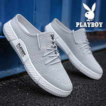 Floral Playboy mens shoes Summer no heel Semi-slippers Mens foot Foot Pedal Breathable Sail Cloth Shoes Mens Thin trendy 100 hitch