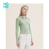 NOME Normi womens clothing wool textured T-shirt text-shirt temperament minimalist blouses female POLO toppings WGCQ3516