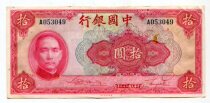 1940 Bank of China US Dollar Bill 29th Year of the Republic of China 10 yuan Version A Front page 8 5-9 Product A302