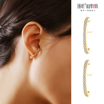 Sterling silver needle earrings simple small and high sense U-shaped design earrings earrings niche light luxury ear clip without ear hole female